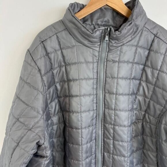 Woman Within Women's Size 26/28 2X Plus Grey Quilted Full Zip Jacket Coat - Picture 2 of 14